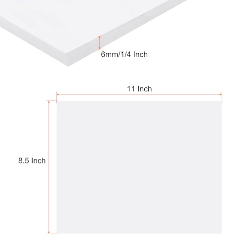 Image of Expanded PVC Plastic Sheet 1 /4 inch Thick, 8.5 inchx11 inch Lightweight Rigid Foam Sheet, [for Crafts Signage Displays Digital Screen Printing] - White / 1 Pcs