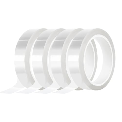 Uadme Wärmeband für Sublimation, Hochtemperaturband, Transparentes Klebeband für Heißpresse, Keine Rückstände Wärmeübertragungsband, Thermoband für Heimwerkerhandwerk (10mmx33m 4 Rollen)