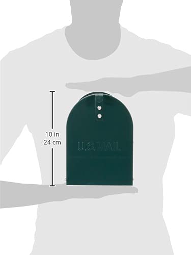 ALUBOX Amerikanischer Briefkasten 22X17X48 cm Briefkasten aus Verzinktem Blech Außenbriefkasten im Zeitschriftenformat mit Fahne (GRÜN)