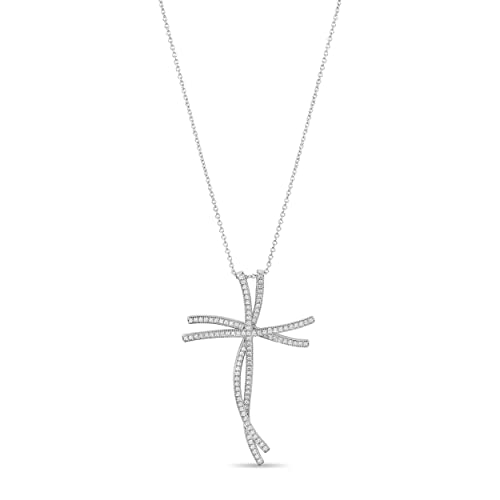 Scienza Endless Faith Cross Necklace For Women – 18” Cross Chain W/Dazzling Cubic Zirconia Stones – Luxury Sterling Silver Cross Necklaces For Women – Meaningful Christian Gifts For Women Faith #TOP1