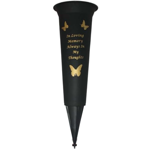 Always In My Thoughts - Jarrón conmemorativo de plástico para tumba con decoración de mariposa