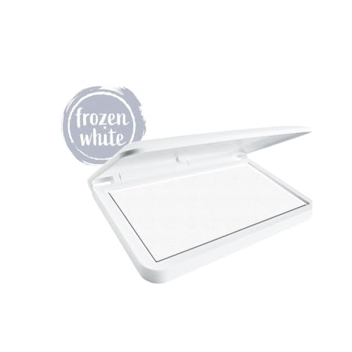 COLOP MAKE 3 Stempelkissen | Weiß | 160 x 90 mm | wasserbasiertes, schnelltrocknendes Stempelkissen für Holzstempel & Kreativstempel | DIY & Büro | Frozen White