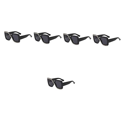Yardwe 5pcs Women Oversized Square Sunglasses Retro for Stylish and Material for Parties Shopping and Outdoor Activities