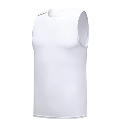 Generisch Camiseta sin mangas para hombre, deporte, verano, camiseta musculosa de seda de hielo, camiseta de secado rápido, camiseta de cuello redondo, camiseta de tirantes, camiseta informal para