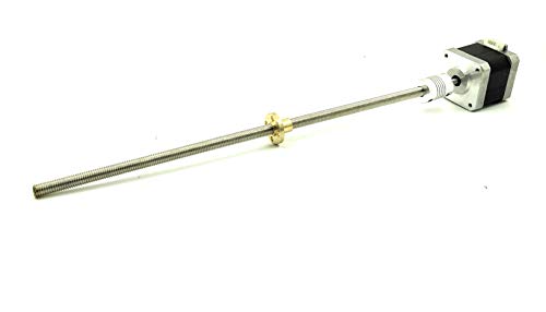 Image of INVENTO 1pcs Nema 17 4.2 Kg-cm Stepper Motor + Flexible coupling + 100mm M8 8mm 1.25mm Pitch Threaded Rod + Brass Nut For DIY