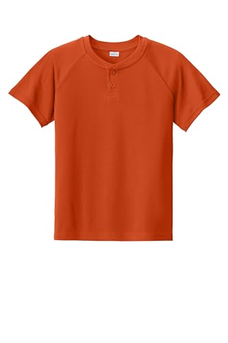 SPORT-TEK Youth PosiCharge Competitor 2-Button Henley | Spring & Summer T-Shirt, Athletic Fit Clothing for Boys & Girls
