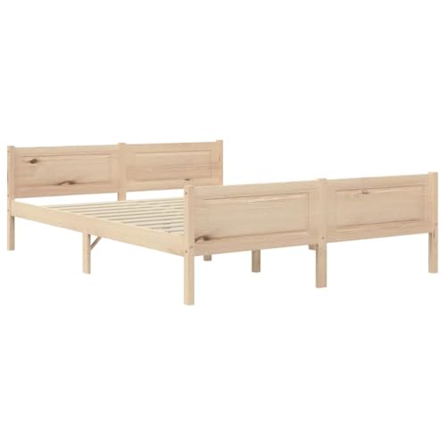 vidaXL Kiefernholz Massivholzbett Bettgestell Holzbett Futonbett Bett Doppelbett Bettrahmen mit Lattenrost Schlafzimmerbett 120x200cm
