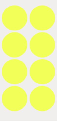 Image of True-Ally 400 piece Neon Lemon Color 50mm (2 Inch) Round Dot Sticker Self Adhesive Labels Writable Surface for Kids Activity, File Classification, Calendar Planner (Neon Lemon Color)