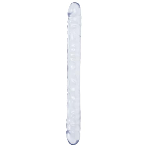 Doc Johnson Crystal Jellies - Double Dong -18 Inch - Double Sided Dildo - Clear