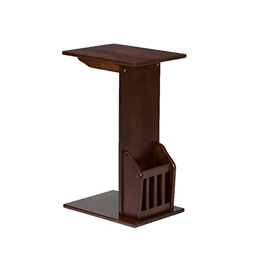 SEI Furniture Magazine Holding Wooden C-Table, Espresso