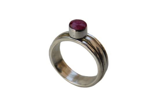 Ruby Spinner Ring, 925 Sterling Silver, Worry Ring, Meditation Gemstone Ring, Anxiety Handmade Ring, Jewelry Gift, Yoga spinning ring, By TEJIKA GLOBAL,