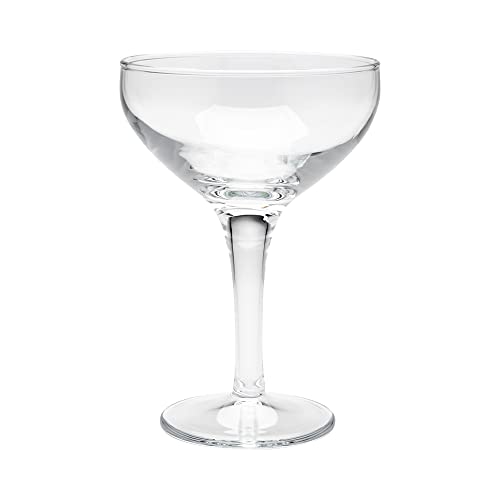 Restaurantware Cascata 7 Ounce Cocktail Coupes, Set Of 6 Tempered Coupe Glasses - Wide Bowl, Chip-Resistant, Fine-Blown Glass Retro Champagne Glasses, Dishwasher-Safe, For Champagne Or Cocktails #TOP1