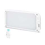 Rvhouse RV Lights Interior, 3 Color RV LED Super Bright Fixture DC12-30V Camper Lights with Stepless Dimming and Remote Control Energy-efficient Ceiling Light for RV/Camper/Car/Boat (1 Pack)