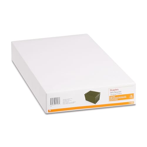 Image of Staples Hanging File Folders, Legal, Standard Green, 5-Tab, 50 /Ctn