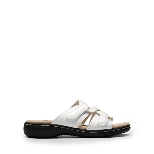 Image of DREAM PAIRS Women's Slides Arch Support Slip on Flat Sandals Wide Plantar Fasciitis Soft Cushion Slippers With Adjustable Straps