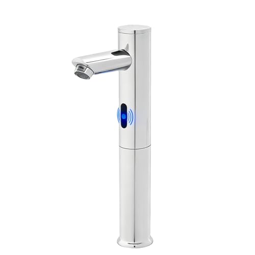 Robinet Automatique avec Capteur Infrarouge salle de bain Robinet de lavabo sans contact Mitigeur d'eau froide-Chromé（30cm）