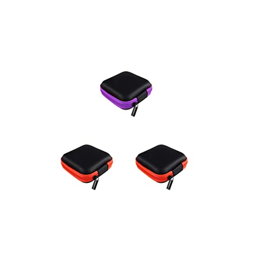 UIKEEYUIS 3 Juegos de Bolsa para auriculares Paquete digital Suministros para caminatas Mini bolsas de almacenamiento impermeables de poliéster sintético resistente al desgaste Cover