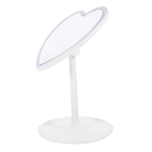 Espejo para maquillaje con luz LED portátil blanco