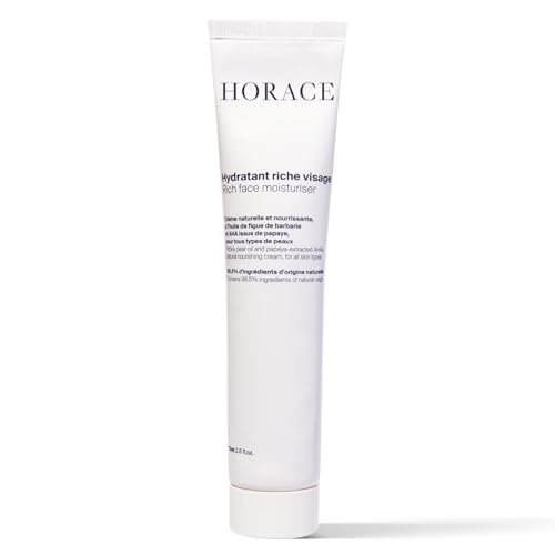 HORACE Rich Face Moisturizer for Men - Hydrating Cream with Organic Prickly Pear Oil and Shea Butter - Moisturising Skincare for All Skin Types - Unscented, 2.5 fl.oz