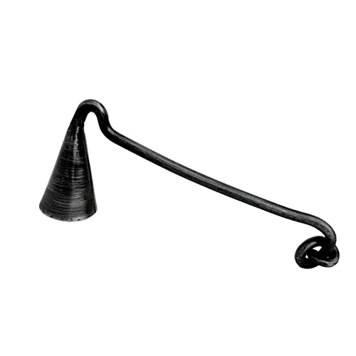 Living Ideas Hand Forged Knot Handle Metal Candle Snuffer Wrought Iron Handmade Candle Snuffer for Home Classic Look Black Antique Finish Candle Snuffer