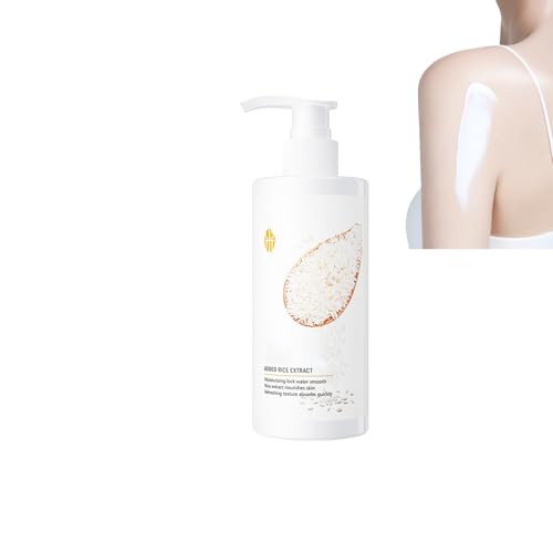 Hppsctink Lait corporel au riz, 250ml Lotion corporelle blanchissante au riz, Peau lisse, Améliore la sécheresse et l'aspect terne de la peau, cream
