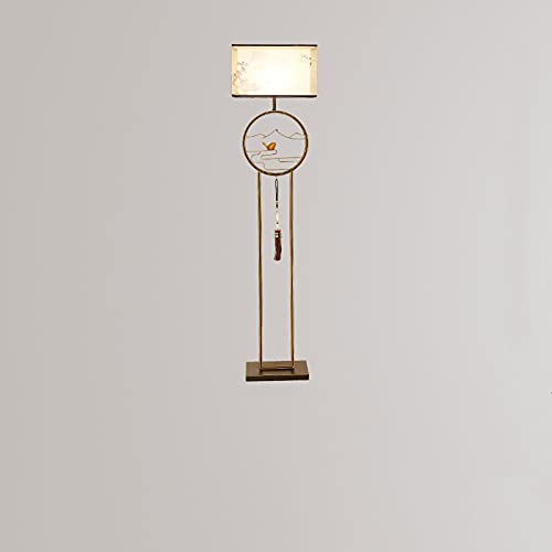 Lampadaire design industriel finitions fer et tissu HJLJKG