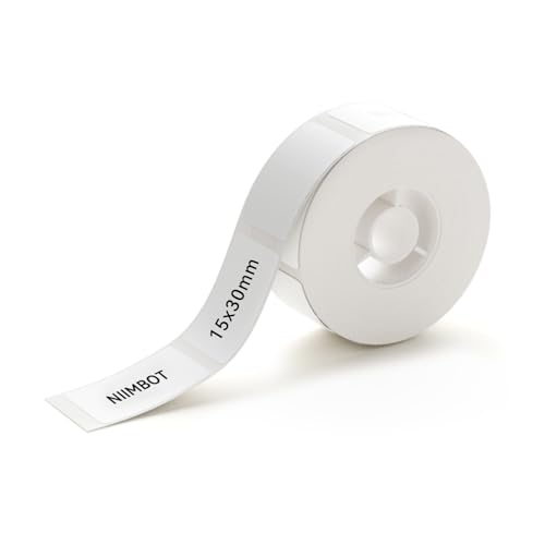 NIIMBOT Label Maker Tape for D11/D110/D101 Label Maker, 15 x 30 mm (0.59'' x 1.18'') for Home Office Labeling Tape Replacement, White