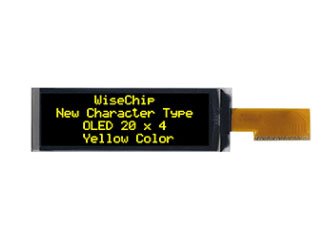 WISECHIP SEMICONDUCTOR UC-2004ASYAG01 2.89 inch (20 x 4) Character Parallel/I2C/SPI Monochrome Yellow Passive OLED - 1 item(s)