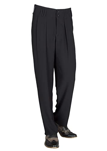 Pantalon vintage homme années 50 noir plissé pour danse de salon et rock