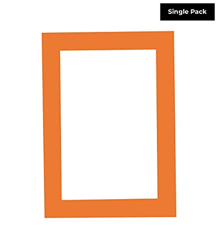 12x18 Mat Bevel Cut for 11x17 Photos - Acid Free Orange Precut Matboard - for Pictures, Photos, Framing - 4-ply Thickness