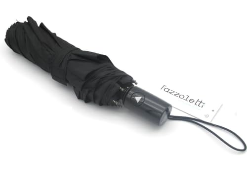Fazzoletti, 584PRETO, Guarda Chuva Guarda Chuva Automático Dobrável, cor Preto, Poliéster