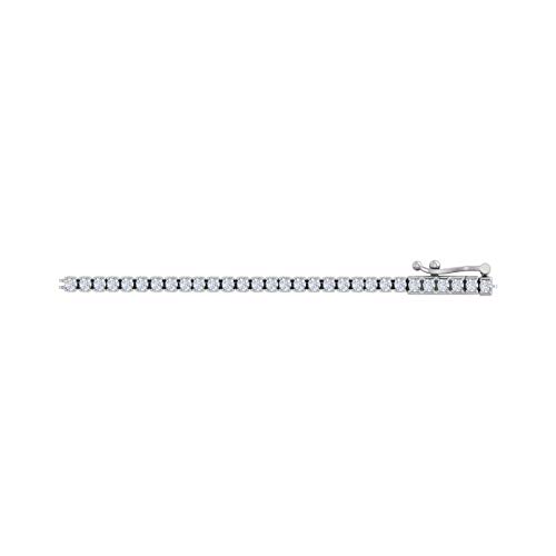 Image of 2 Carat Natural Diamond Tennis Bracelet for Women in 10K Gold in 7.5 Inch