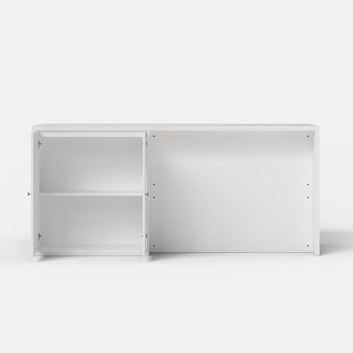 Homsee Large Kitchen Island with Storage, Stationary Island Table with Painted Stone Countertop, Trach Can Storage & Steating Space, 78.7\" W Modern Home Bar Table for Dining Room, White - Thumbnail 5