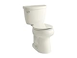 Cimarron Comfort Height Two-Piece Round-Front 1.28 GPF Toilet with AquaPiston Flush Technology and Left-Hand Trip Lever, Biscuit