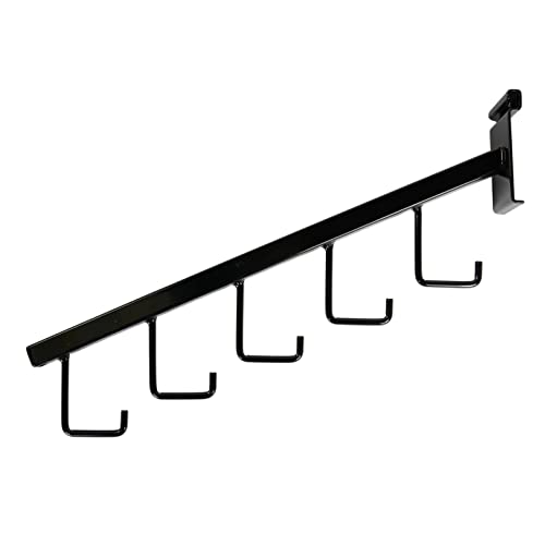Sswbasics 5-J-Hook Waterfall Black Faceout For Wire Grid And Grid Wall - Pack Of 5 #TOP3