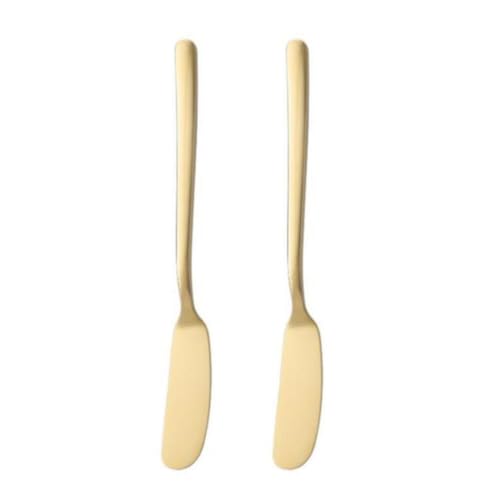 Kichvoe 2pièces Couteaux Acier Inoxydable Pour Fromage Et Beurre Épandeurs De Crème Confiture Ustensiles De Cuisine Pratiques Doré