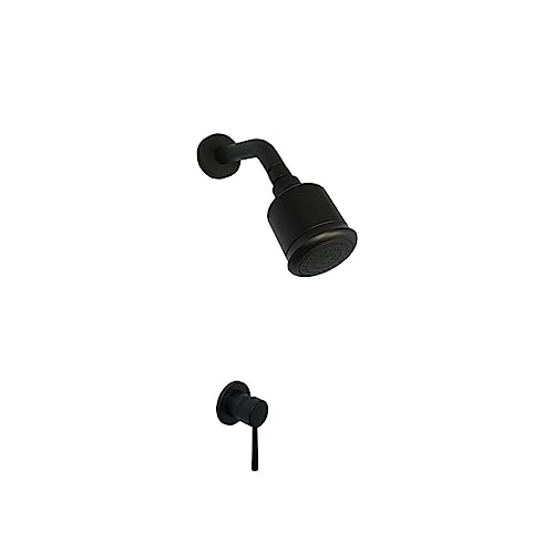 Robinet de Douche Mural Anti-Fuite en Laiton Durable Finition Noir Mat