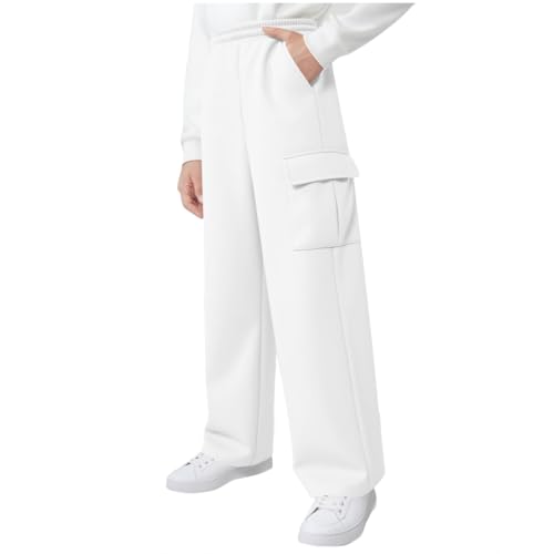 Baggy Cargo Sweatpants Boys Straight Wide Leg Open Bottom Casual Pants Elastic Waist Workout Athletic Joggers Fall Winter2