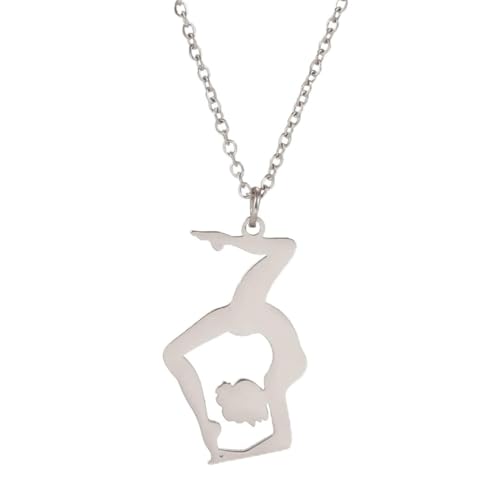 EUEAVAN Collier pendentif Gymnaste inspirant Ballet Ballerina Sports Danse Solo USA Gymnastique Team Tour de cou Bijoux Fille Femme Entraîneur Fille...
