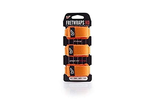 Image of Gruv Gear Fret Wrap & Guitar Mute, Fretwrap for Acoustic, Electric & Bass | String Dampener Recording, Tapping & Practice Accessory (3 Pack, Small Orange, Fits 4 String Bass, 6 String Guitar)