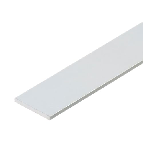 TENDAGGIMANIA Profilés en Aluminium blanc plein plat – Longueur 350CM– Hauteur 3CM– Épaisseur 2MM- Barre Aluminium Poids pour rideaux à panneaux et...