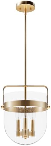 Hunter - Karloff 3-Light Alturas Gold, Medium Size Pendant Light, Dimmable, Casual Style, Urn Shaped, for Bedrooms, Kitchens, Dining, Living Rooms - 19834