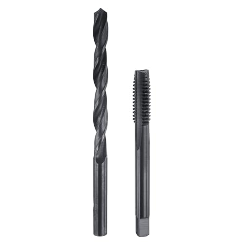 sourcing map Tap and Drill Bit Set, 1pcs 5/16-18 UNC Straight Flute Thread Screw Taps & 1pcs 6.5mm Twist Drill Bits, Black Oxide HSS-6542 Tapping Threading Tool Kit