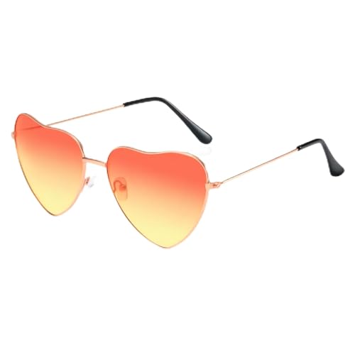 fshxj Sonnenbrille Orange,Herzbrille,Damen Herz Brille Fasching...
