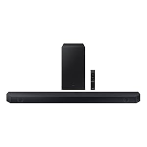 SAMSUNG HW-Q60C 3.1ch Soundbar w/Dolby Audio, Q-Symphony, Adaptive Sound Lite, HDMI eARC, Game Mode, Bluetooth, Tap Sound, Wireless Surround Sound Compatible (Newest Model),Black