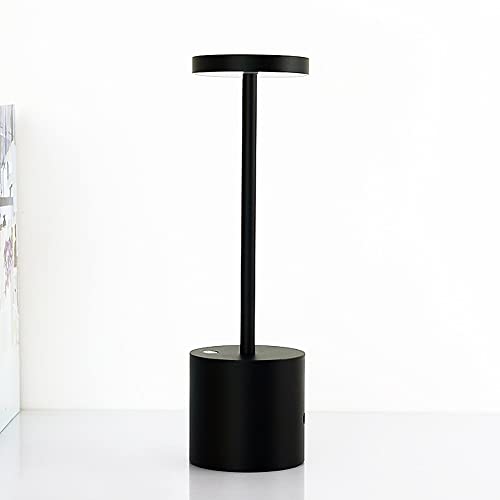 Kabellose Tischlampe, dimmbare LED-Batterie-Tischlampe, Vollmetallgehäuse, tragbare Außenlampe, geeignet für Restaurant, Party, Schlafzimmer (schwarz) Cover