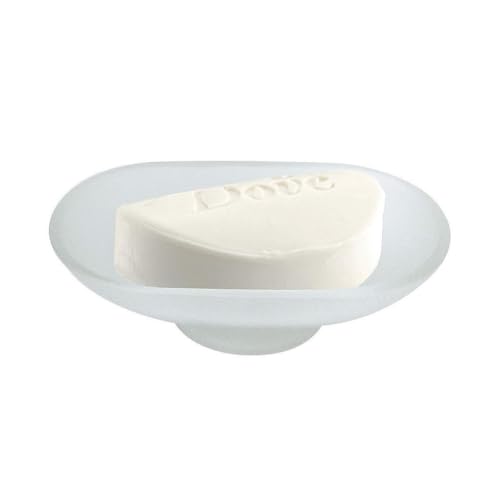 TrAdE Shop Traesio PIATTINO Ricambio Porta Sapone Ovale in Vetro