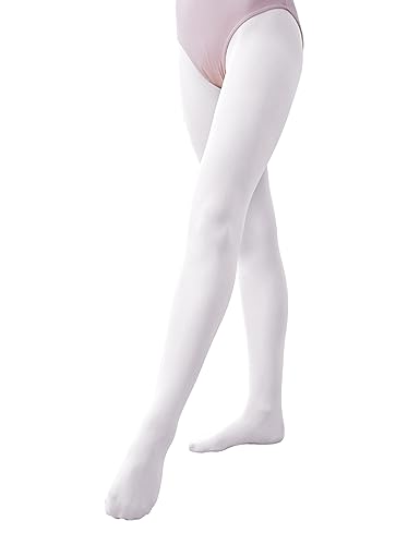 Lista de Medias para Niña para comprar hoy. 49 Daydance - Medias de ballet profesionales con pies para niños pequeños, niñas, mujeres, 1/3 pares de 60 negadores, Blanco, 8-12 Años