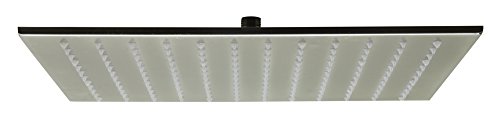ALFI brand LED5011 16-Inch Square Multi Color LED Rain Shower Head, Brushed Stainless