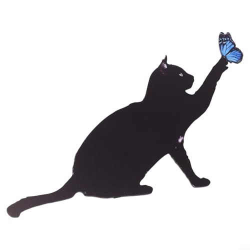 Solaughguy Estaca de jardín de gato negro, adorno acrílico para césped, resistente a la intemperie, decoración de patio para patio, granja, estatua al aire libre (A)